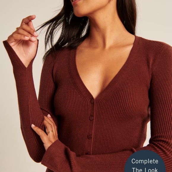 Abercrombie u0026 Fitch | Sweaters | Abercrombie Fitch Luxeloft Slim Ribbed  Cardigan Brown Xs | Poshmark